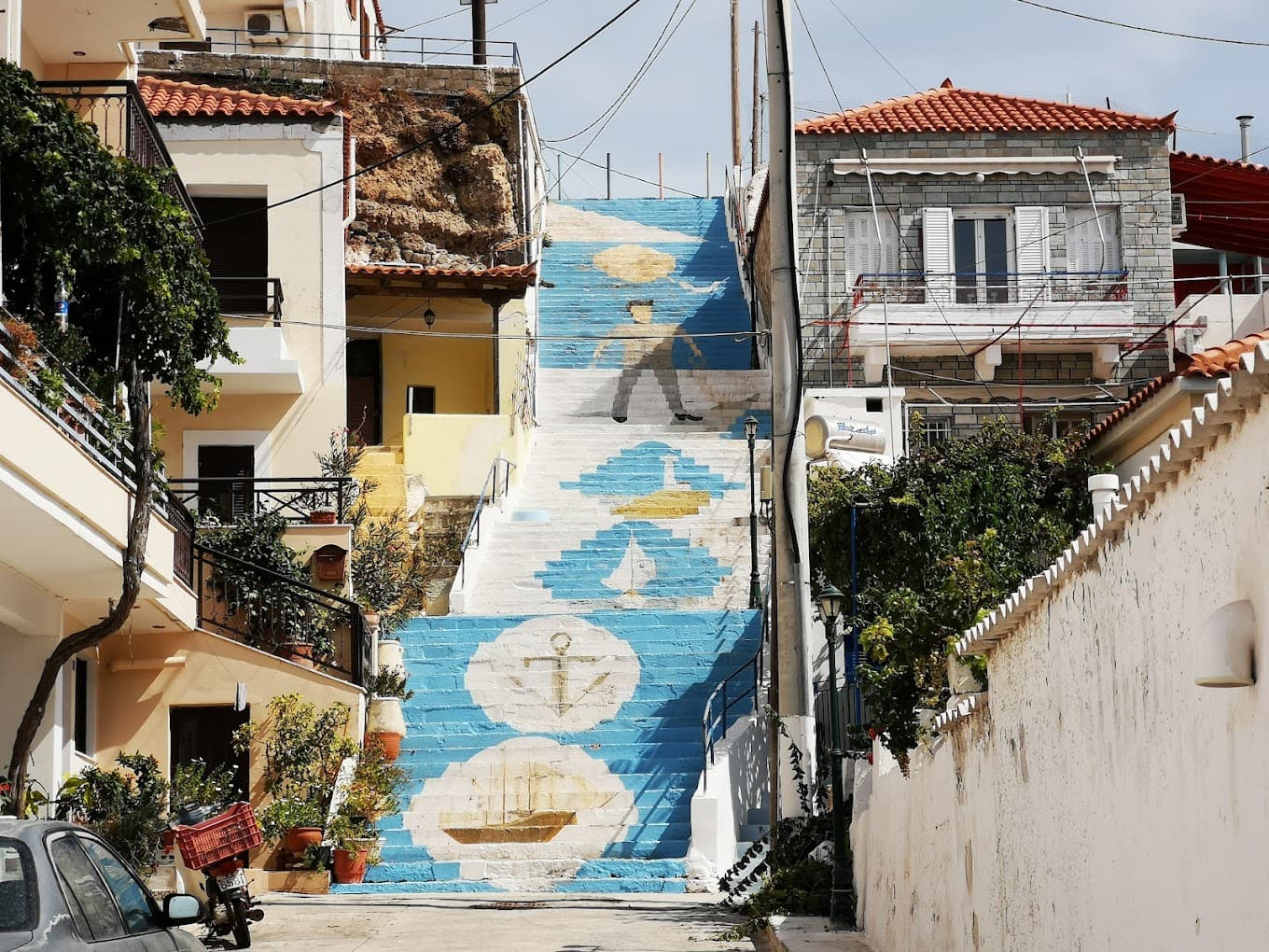 Charming old town alley with stairs