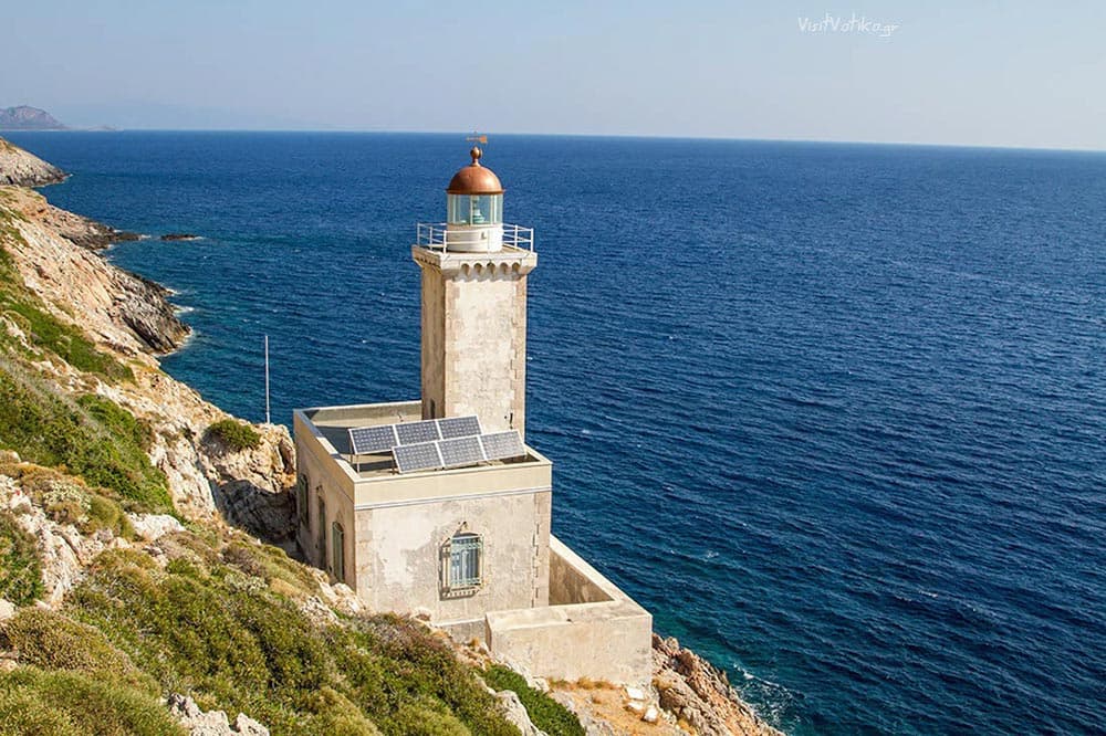 Cape Maleas lighthouse and rugged coastline