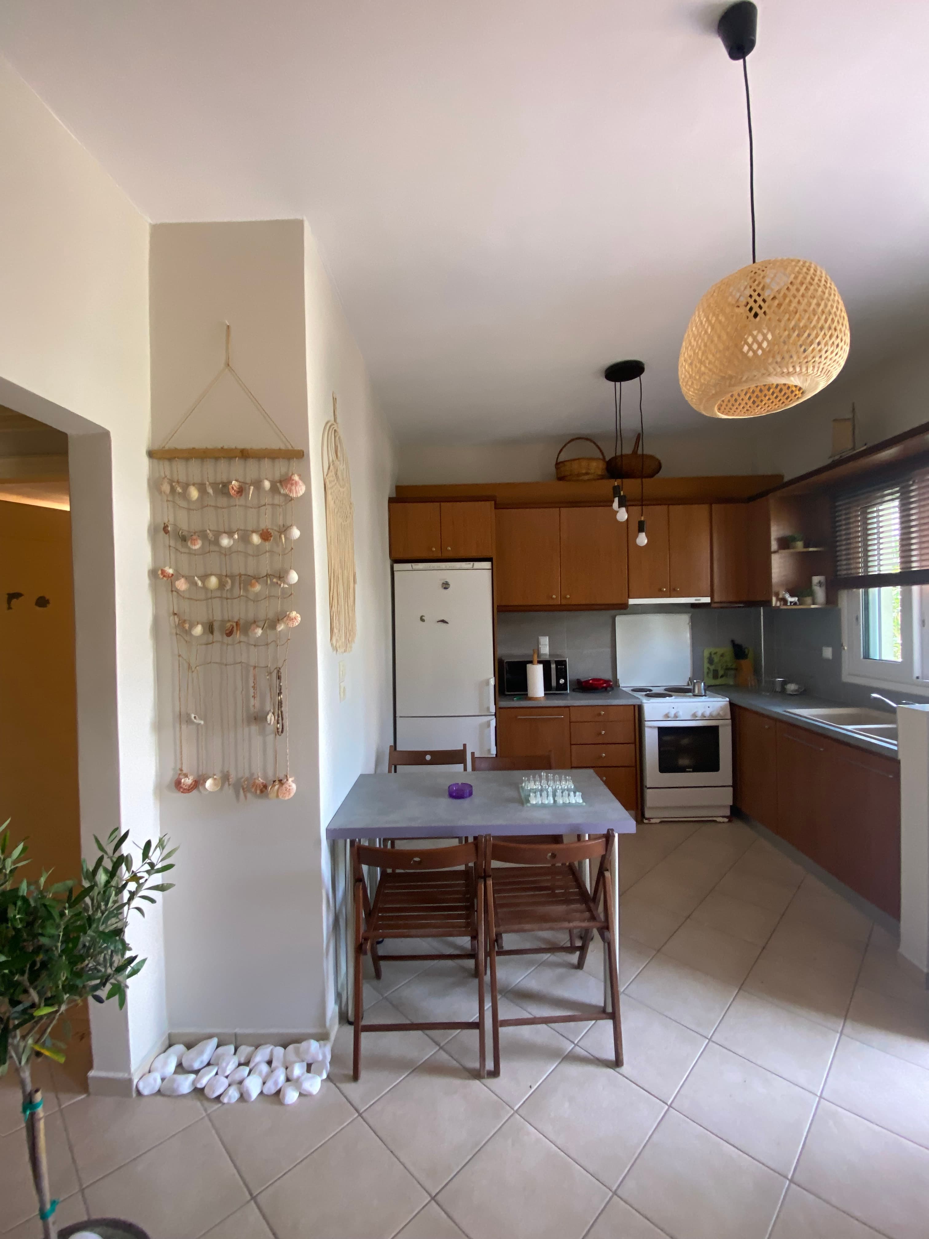 Kitchen and Dining with Plant in Corner